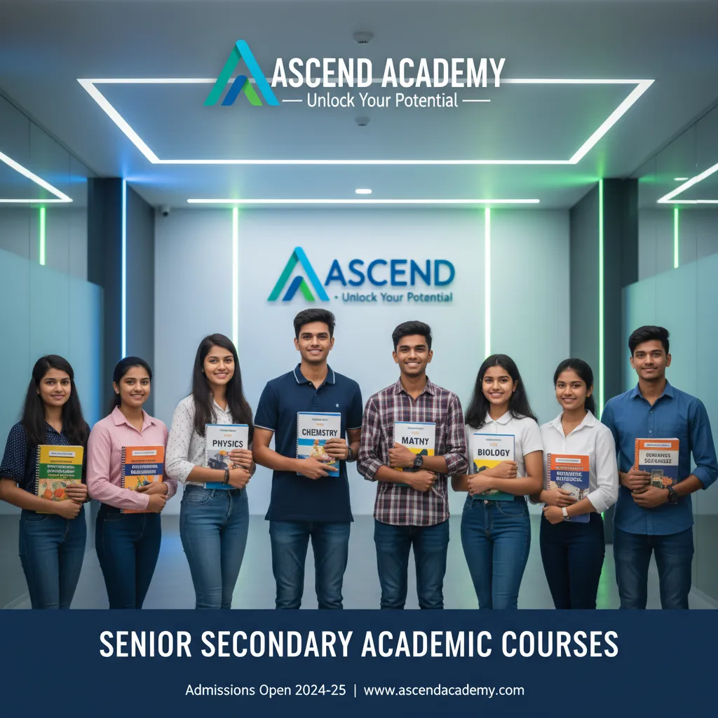Senior Secondary Academic Courses Banner | PCM PCB Arts Commerce Coaching Image